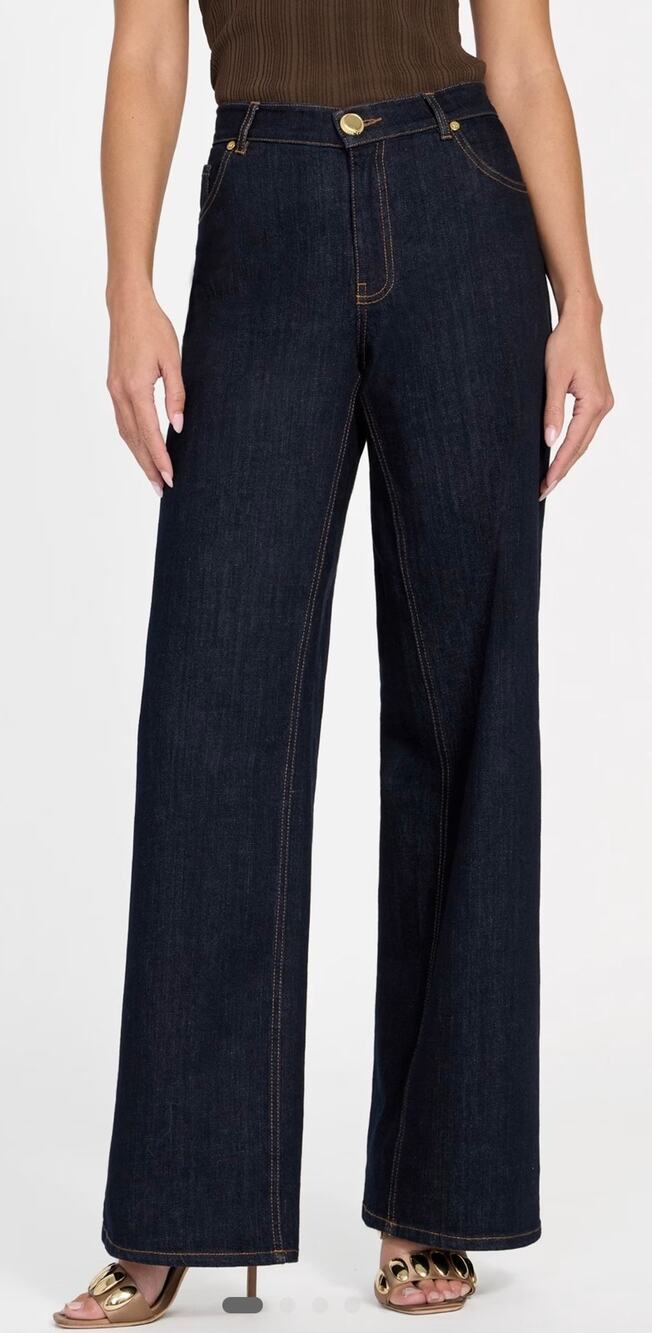 New Marciano By Guess Kylie Relaxed Denim Wide Leg Pants Dark Jeans 25 x 34